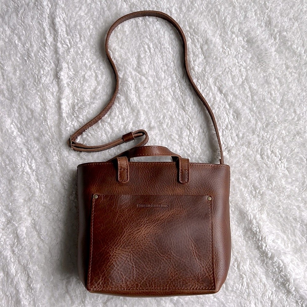 ‼️SOLD‼️NWOT Portland Leather Goods Mini Crossbody Tote with Zipper - Badlands